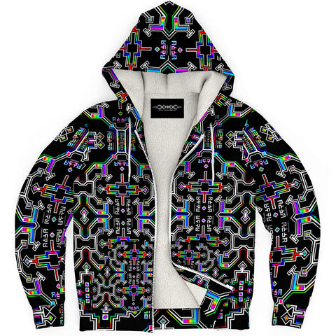 Prismatic Grid Micro Fleece Hoodie