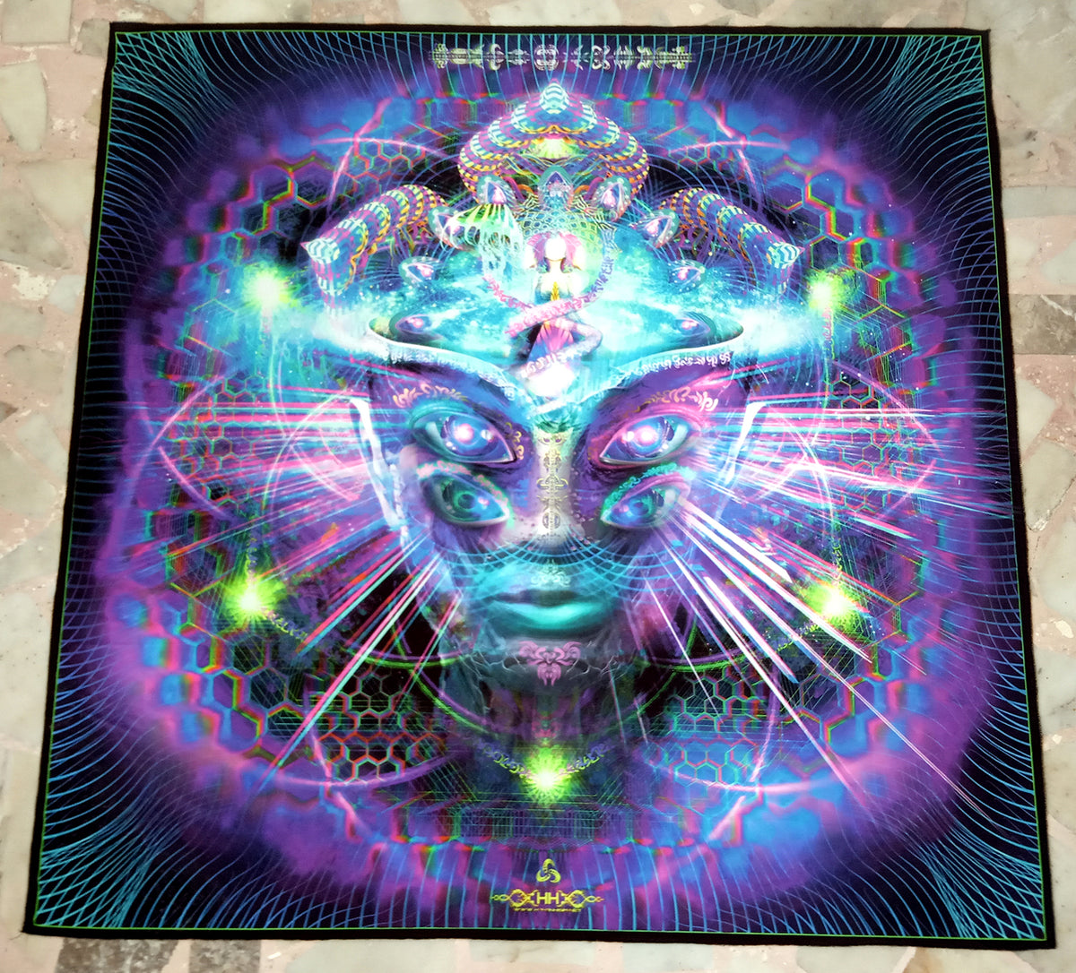 UV Active NEON Satin Backdrop - Divine Moment of Truth (Large)