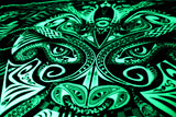Fluro Neon Lycra Tapestry of "Fullmoon Hypnotica" - UV Active - Lime