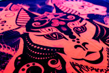 Fluro Neon Lycra Tapestry of "Jewel of Kemet" - (Orange) UV Active!