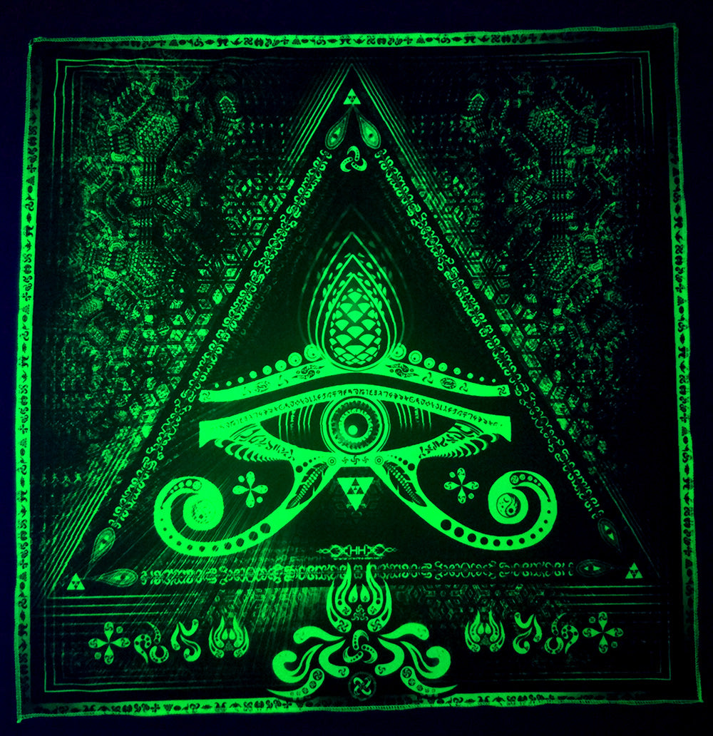 Fluro Neon Lycra Tapestry of "Singular Sight" - UV Active! Lime