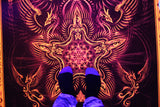 UV Active Neon Fleece Blanket of "Sol Invictus" - Cozy & Lightweight