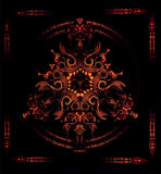 Fluro Neon Lycra Tapestry of "Triton's Compass" - UV Active - Orange