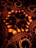 Fluro Neon Lycra Tapestry of "Triton's Compass" - UV Active - Orange