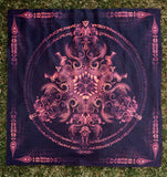 Fluro Neon Lycra Tapestry of "Triton's Compass" - UV Active - Orange