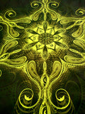 <transcy>Fluro Neon Lycra Wandteppich von "Vajra Mandala" - UV Active - Lime</transcy>