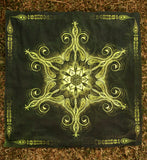 <transcy>Fluro Neon Lycra Wandteppich von "Vajra Mandala" - UV Active - Lime</transcy>