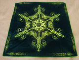 <transcy>Fluro Neon Lycra Wandteppich von "Vajra Mandala" - UV Active - Lime</transcy>