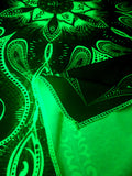 <transcy>Fluro Neon Lycra Wandteppich von "Vajra Mandala" - UV Active - Lime</transcy>