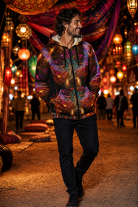 I Will Not Fear Micro Fleece Hoodie — lantern festival wearer-left lifestyle view