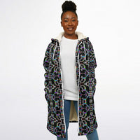 Prismatic Grid Zipper Cloak
