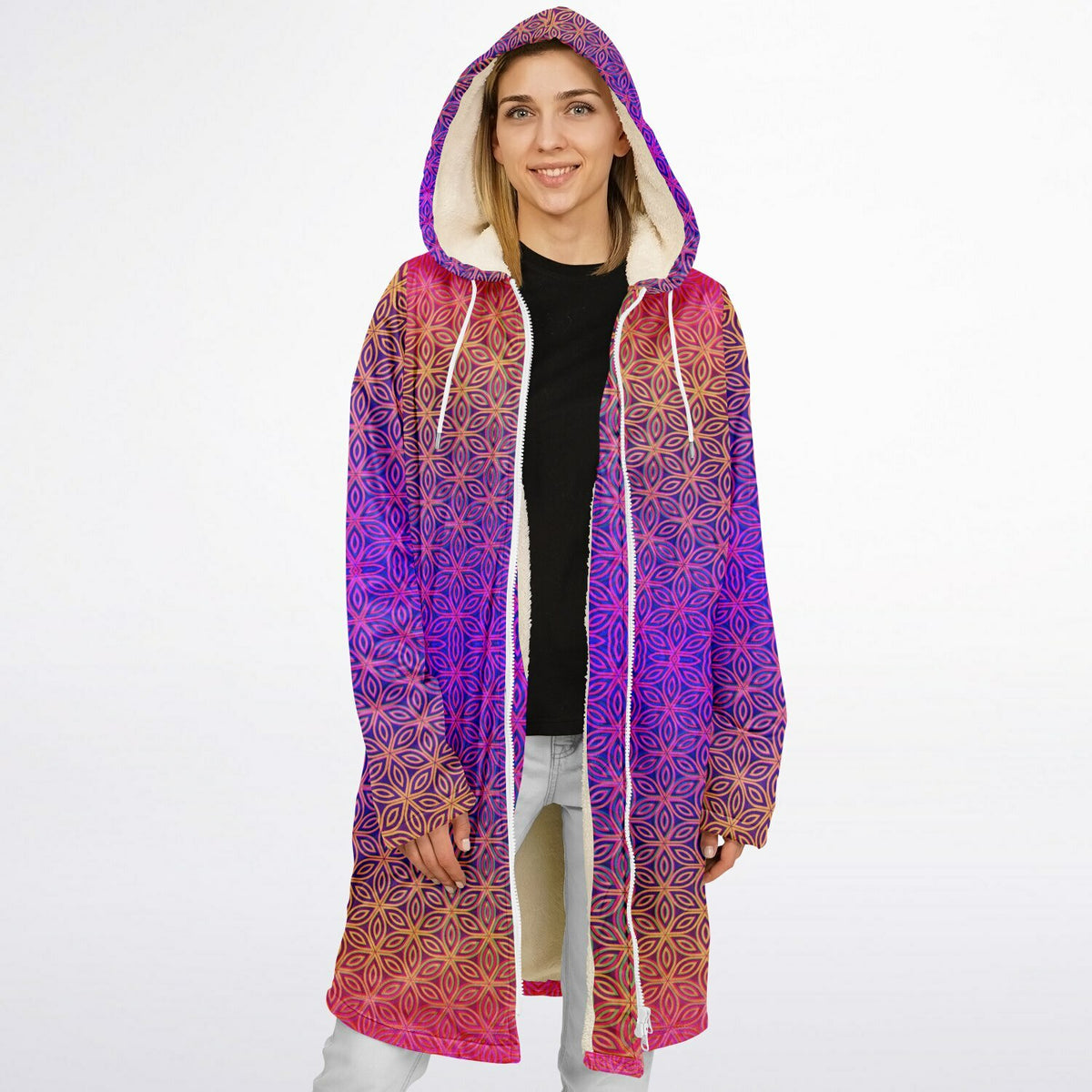 Sacral Bloom Zipper Cloak