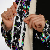 Prismatic Grid Zipper Cloak