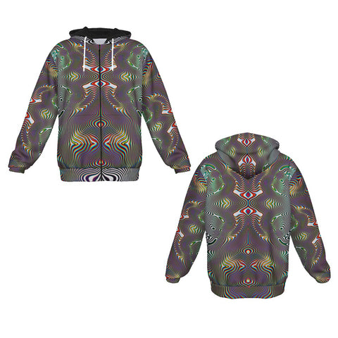 Prismatic Frequency Micro Fleece Zip Up Hoodie