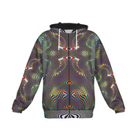 Prismatic Frequency Micro Fleece Zip Up Hoodie