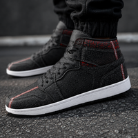 Geometrix Unisex High Top Sneakers, Black Red Geometric Shoes, Futuristic Streetwear, Festival Sneakers, Cyberpunk Alternative Footwear