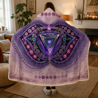 Ajna Third Eye Chakra, Psychedelic Hooded Blanket, Festival Wearable Art