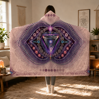 Ajna Third Eye Chakra, Psychedelic Hooded Blanket, Festival Wearable Art