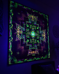 <transcy>خلفية قماشية نيون نشطة UV - Divine Yantra 75 x 75 cm</transcy>