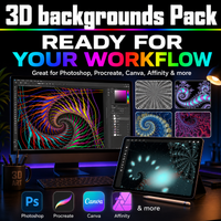55 Psychedelic Background PNG Assets, Abstract 3D Fractal Backdrops for Digital Art, Posters & Design