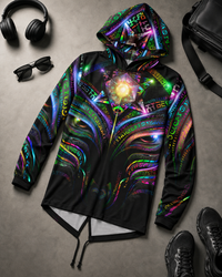 Enchanted Essence Hooded Tunic, Unisex Psychedelic Hoodie, Festival Streetwear