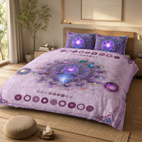 Crown Chakra Bedding Set, Purple Mandala Duvet Cover Set, Spiritual Boho Bedroom Decor, Sacred Geometry Bedding, Sahasrara Chakra