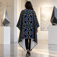 Prismatic Overlay Draped Kimono lifestyle back view