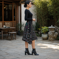 Prismatic Overlay Wrap Skirt — lifestyle right profile