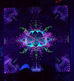 UV Active NEON Canvas Backdrop - Subatomic Neuronaut 66 x 66 cm