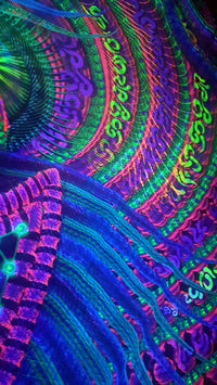 UV Active NEON Canvas Backdrop - Kundalini Rising 142 x 142 cm