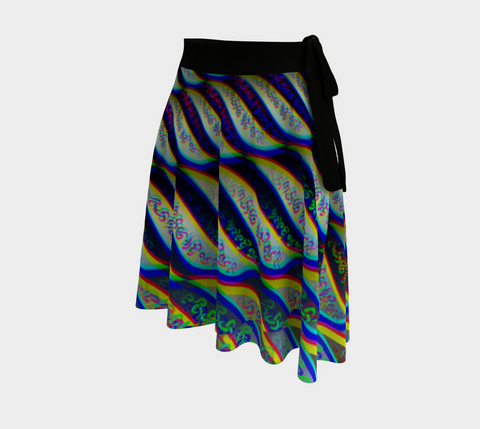Phonetic Vortex Wrap Skirt