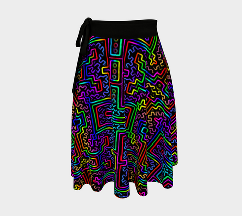 Prismatic Overlay Wrap Skirt