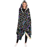 Prismatic Grid Hooded Blanket