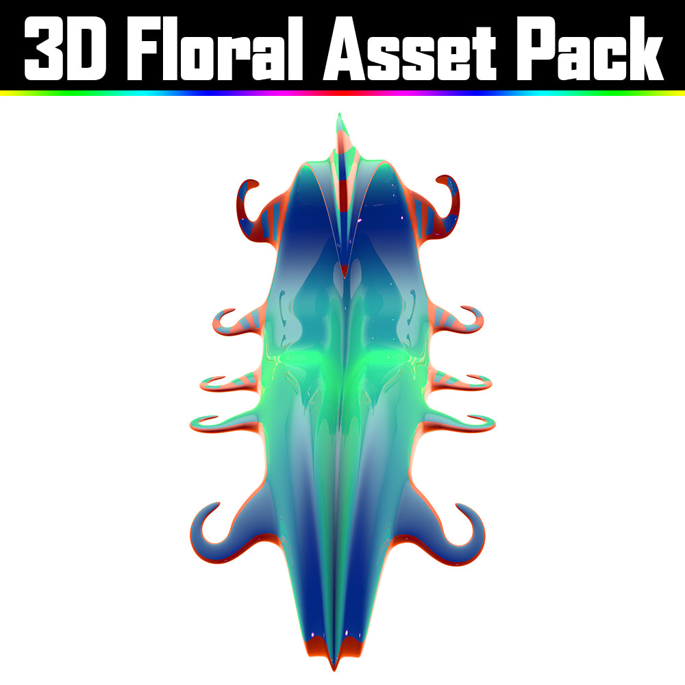 3D Floral Asset Pack - Psychedelic Art Graphic Assets