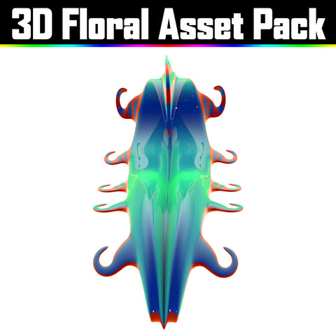 3D Floral Asset Pack - Psychedelic Art Graphic Assets