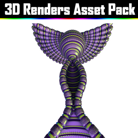 3D Render Asset Pack - Psychedelic Art Graphic Assets