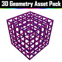 3D Geometry Asset Pack - Psychedelic Art Graphic Assets