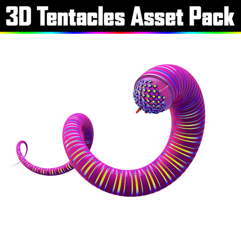 3D Tentacles Asset Pack - Psychedelic Art Graphic Assets