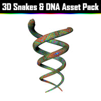 3D Snakes & DNA Pack - Psychedelic Art Graphic Assets