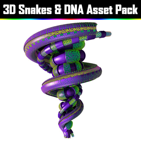 3D Snakes & DNA Pack - Psychedelic Art Graphic Assets