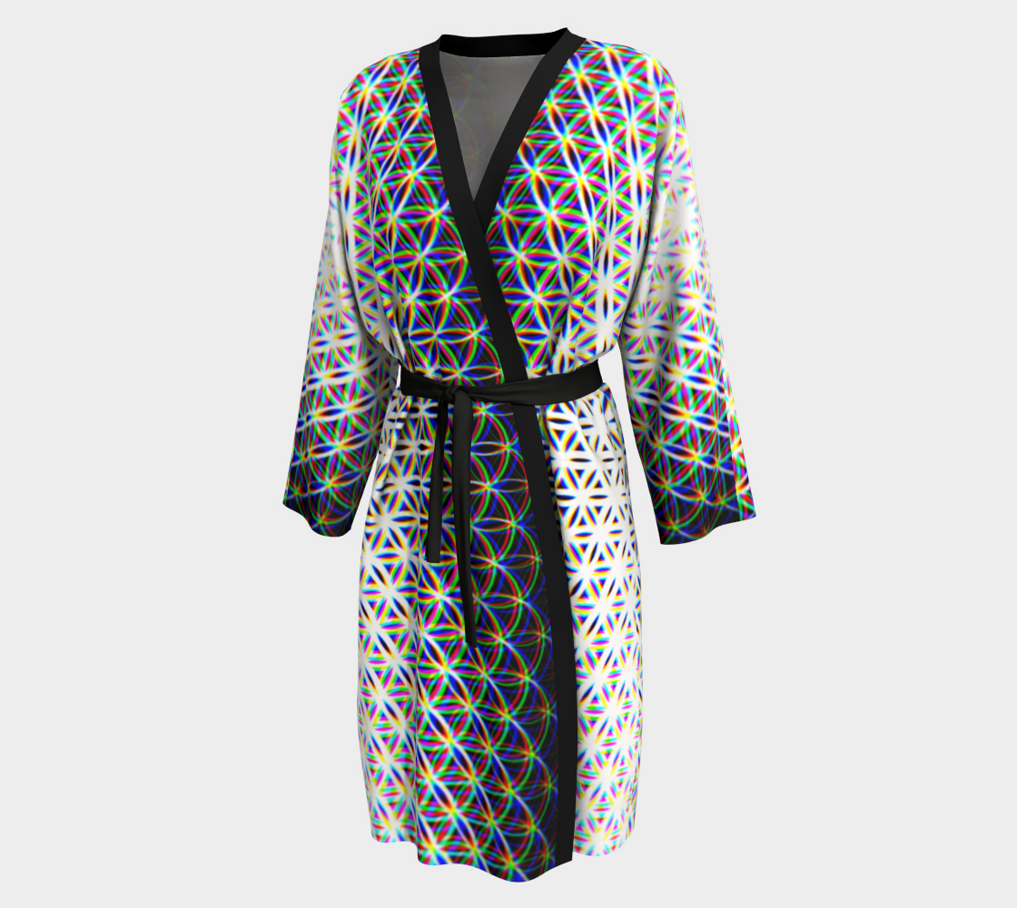Chromatic Flower Peignoir Kimono