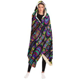 Rainbow Tribe Hooded Blanket Sherpa