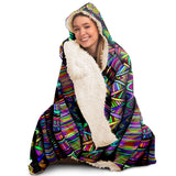 Rainbow Tribe Hooded Blanket Sherpa