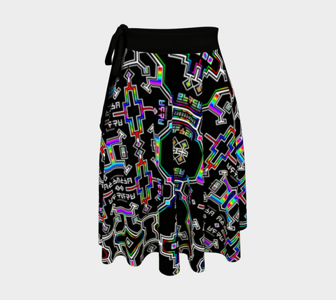 Prismatic Grid Wrap Skirt