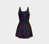 Prismatic Overlay Flare Dress