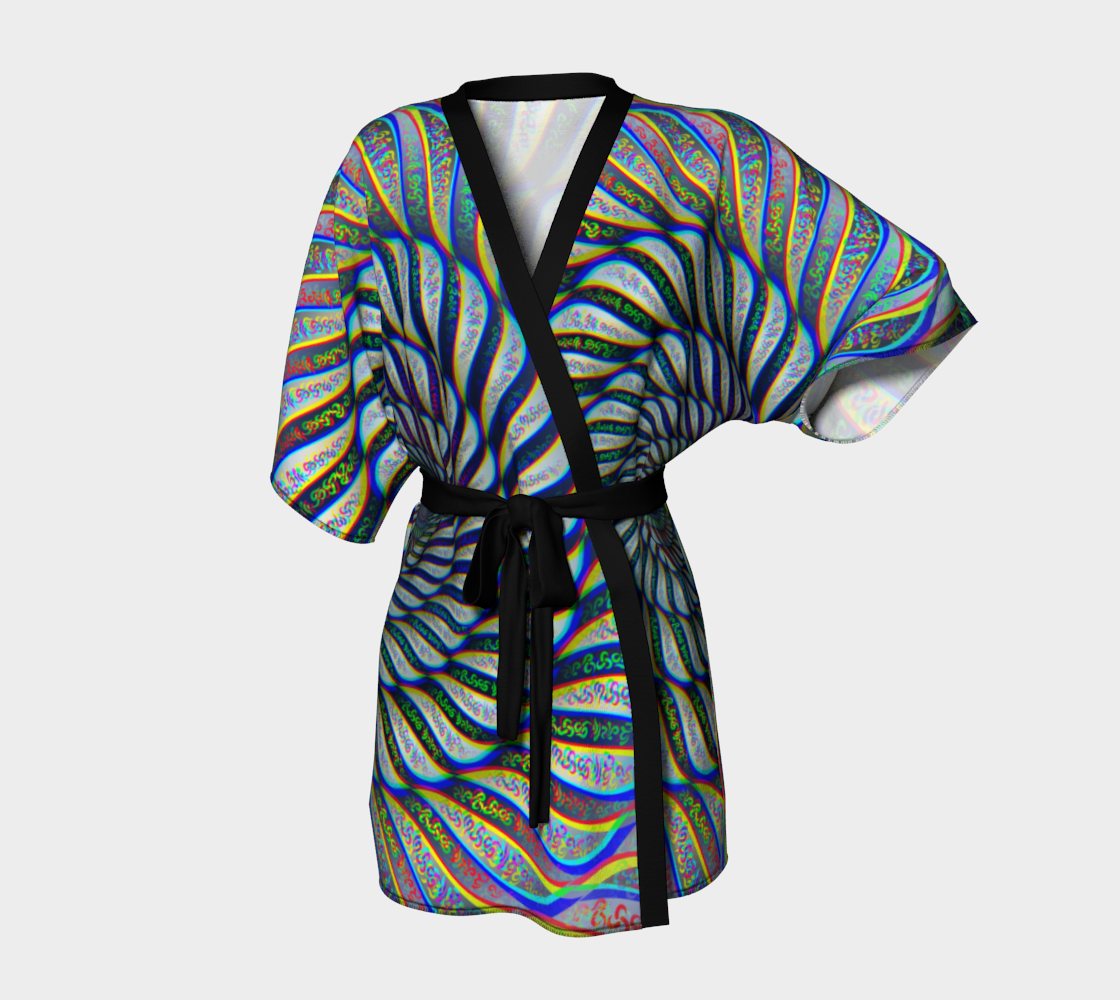 Phonetic Vortex Kimono Robe
