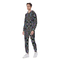 Prismatic Grid Men's Hooded Jumpsuit / Bodysuit / Onesie