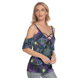 Trance Nectar Top With Criss Cross Strips