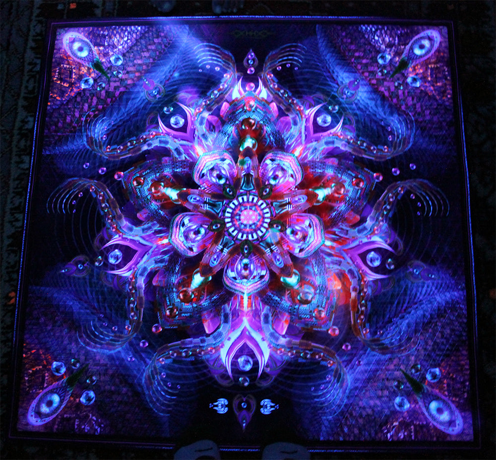 UV Active NEON Lycra Tapestry / Backdrop - Asteroidea Venusia