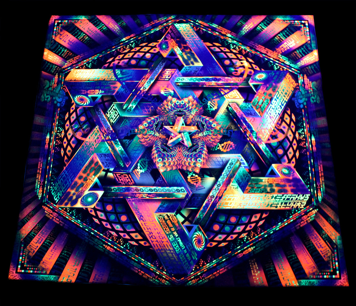 UV Active NEON Lycra Tapestry / Backdrop of Hyperdimensional Harmonics